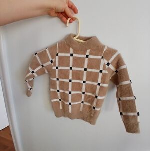 Fuzzy Plaid Toddler Sweater